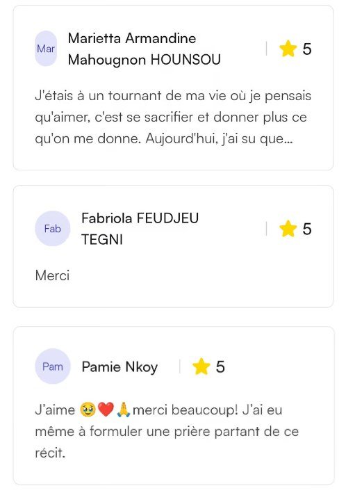 Avis 5 étoiles de clientes satisfaites