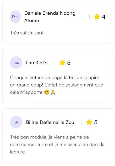 Avis de clientes satisfaites
