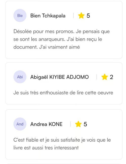 Avis de clientes satisfaites